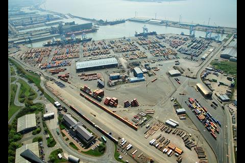 A view of the Port of Liverpool from the grain terminal